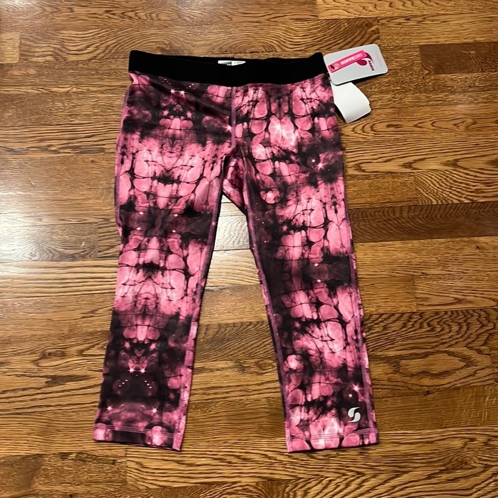Soffe Dri Juniors Pink Capri Leggings Size Small